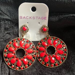 COPY - Backstage round drop earrings.
